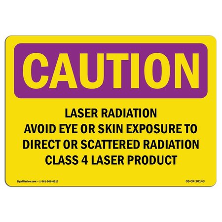 SIGNMISSION OSHA RADIATION Sign Laser Radiation Below Hazard 14in X 10in Wall Graphic, 14" W, 10" H, Landscape OS-CR-RD-1014-L-10144